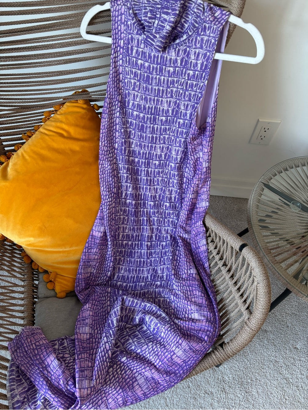 AFRM Purple and White Printed Maxi Dress